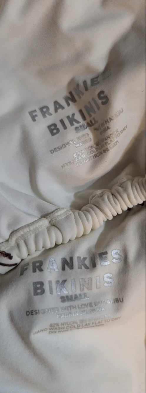 Frankie's Bikinis Diana Embroidered Bikini Set Size Small S White Floral NWOT